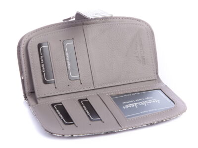 Portfel damski lakierowany półokrągły srebrny Jennifer Jones - obrazek 5