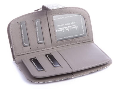 Portfel damski lakierowany półokrągły srebrny Jennifer Jones - obrazek 6