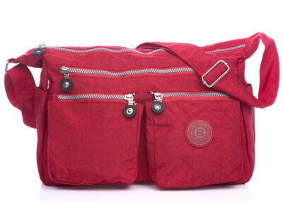 Pojemna lekka torebka materiałowa czerwona Bag Street