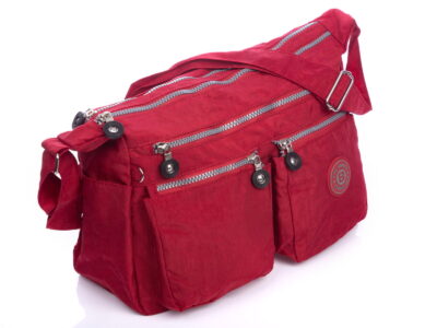 Pojemna lekka torebka materiałowa czerwona Bag Street - obrazek 2