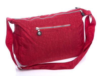 Pojemna lekka torebka materiałowa czerwona Bag Street - obrazek 4