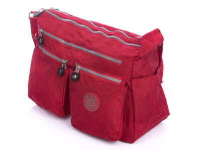 Pojemna lekka torebka materiałowa czerwona Bag Street - obrazek 3