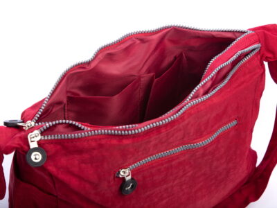 Pojemna lekka torebka materiałowa czerwona Bag Street - obrazek 5