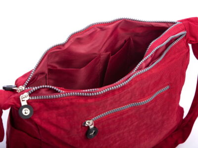 Pojemna lekka torebka materiałowa czerwona Bag Street - obrazek 5