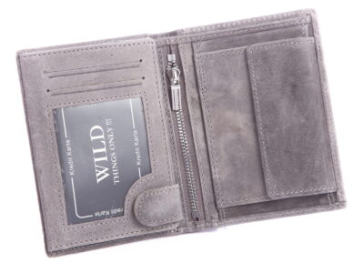 Szary portfel męski skórzany pionowy WILD RFID - obrazek 3