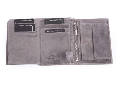 Szary portfel męski skórzany pionowy WILD RFID - obrazek 5