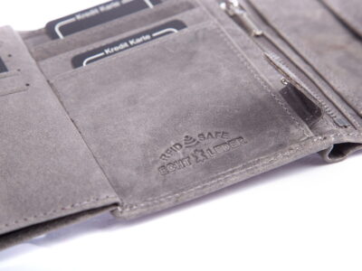 Szary portfel męski skórzany pionowy WILD RFID - obrazek 6