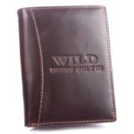 Portfel męski skórzany pionowy ciemny brąz WILD 5500