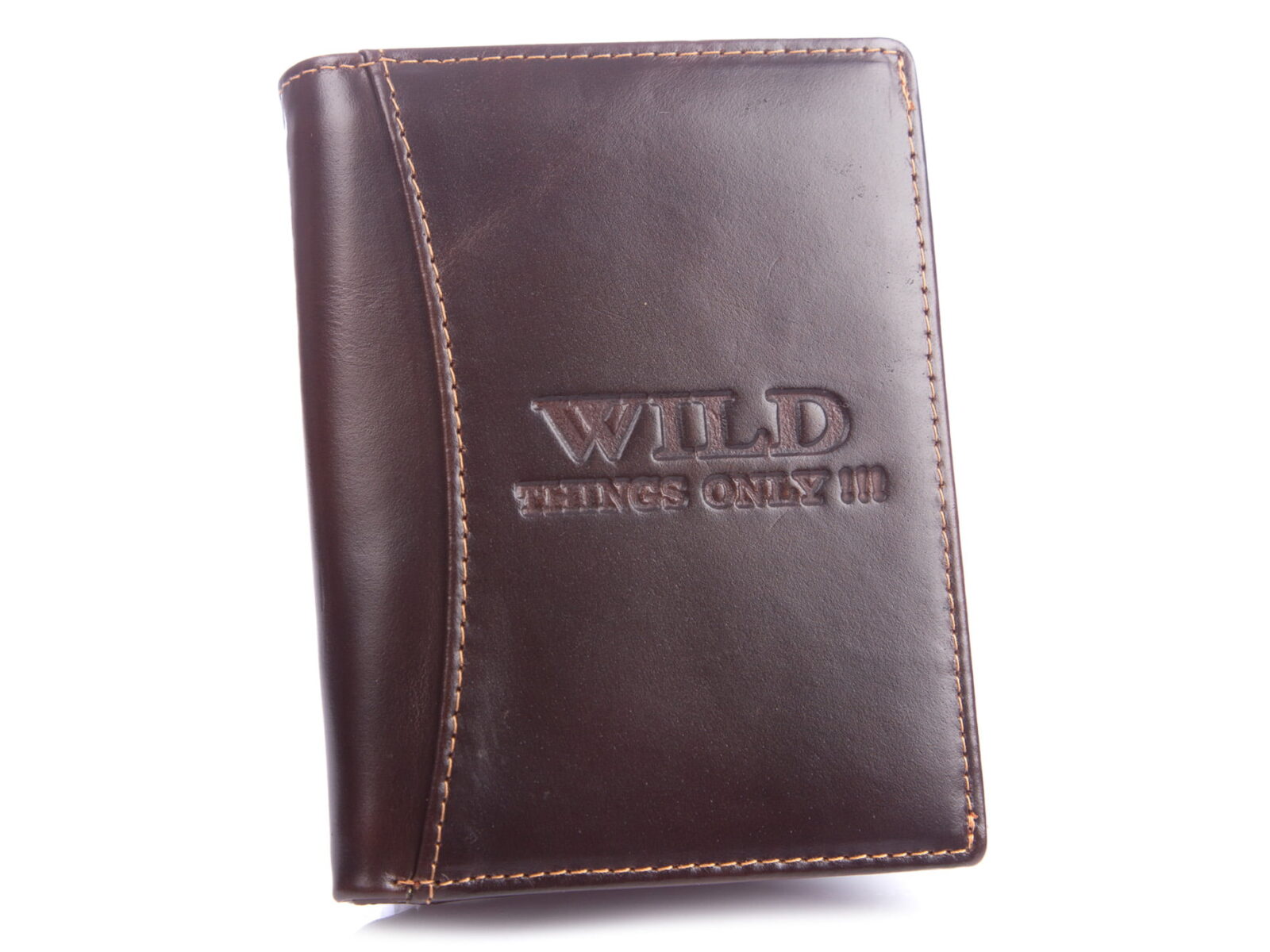 Portfel męski skórzany pionowy ciemny brąz WILD 5500