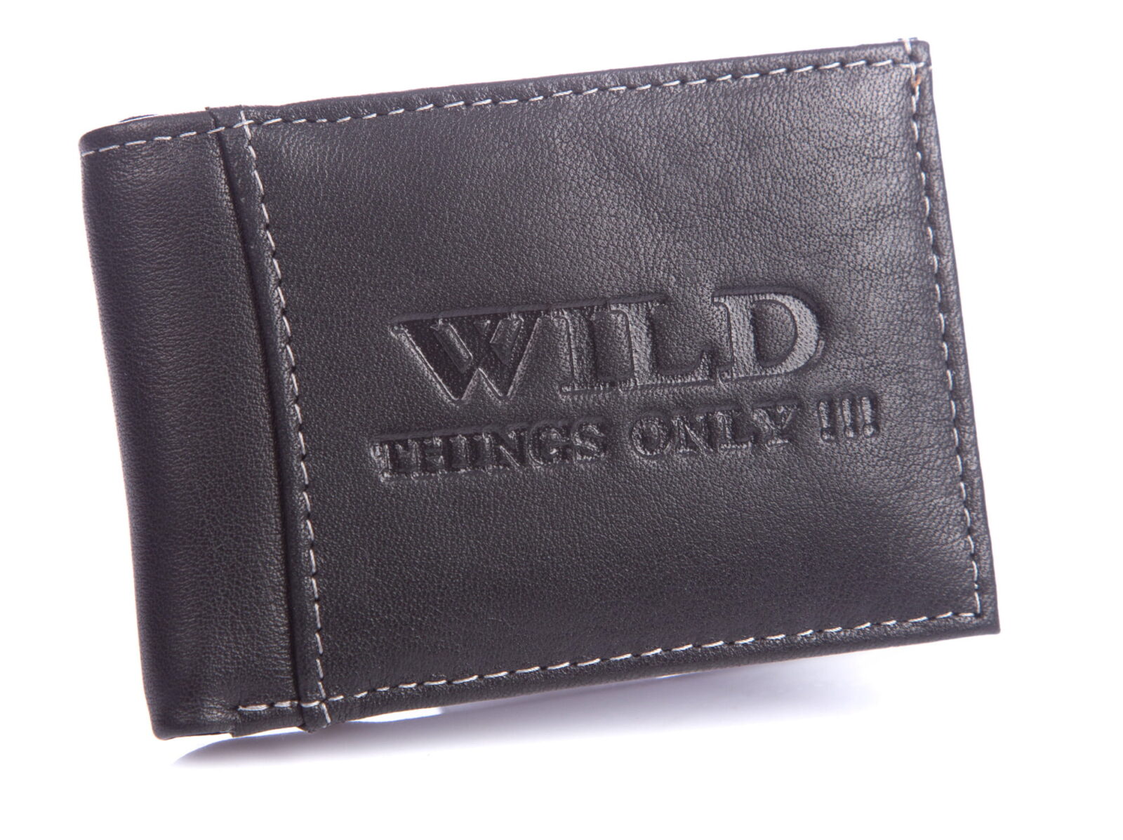 Mini portfel męski skórzany czarny RFID WILD