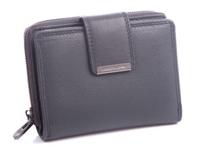 Portfel damski skórzany szary z pudełkiem Jennifer Jones - obrazek 2