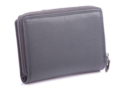 Portfel damski skórzany szary z pudełkiem Jennifer Jones - obrazek 3
