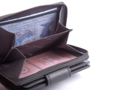 Portfel damski skórzany szary z pudełkiem Jennifer Jones - obrazek 6