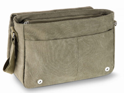 Torba męska na ramię duża canvas A4 Khaki ZAGATTO - obrazek 4