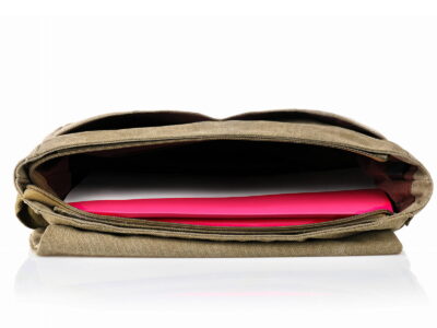 Torba męska na ramię duża canvas A4 Khaki ZAGATTO - obrazek 6