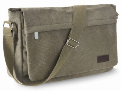 Torba męska na ramię duża canvas A4 Khaki ZAGATTO - obrazek 3