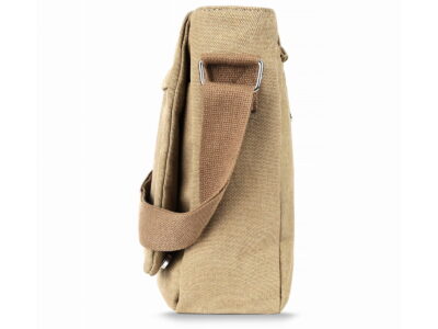 Torba męska na ramię duża canvas A4 Beżowa ZAGATTO - obrazek 4