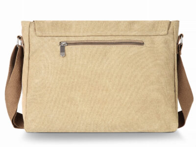 Torba męska na ramię duża canvas A4 Beżowa ZAGATTO - obrazek 3
