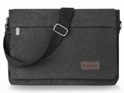 Duża szara torba męska na ramię Zagatto płócienna