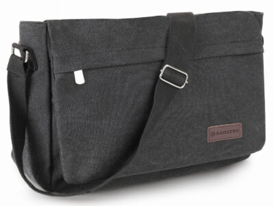 Torba męska na ramię duża canvas A4 Szara ZAGATTO - obrazek 2
