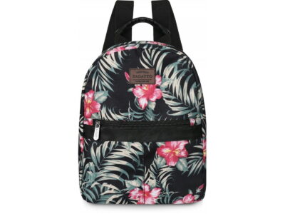 Damski plecak czarny w kwiaty średni Zagatto - obrazek 4