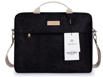ZAGATTO Czarna damska torba na laptopa 15,6" cala - obrazek 4