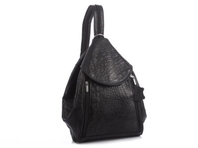 Plecak damski skórzany czarny imitacja skóry krokodyla SERGEJ