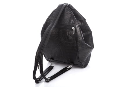 Plecak damski ze skóry naturalnej imitacja krokodyla czarny SERGEJ - obrazek 6