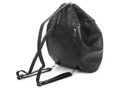 Plecak damski ze skóry naturalnej imitacja krokodyla czarny SERGEJ - obrazek 7