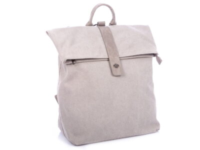 Plecak miejski elegancki płócienny A4 jasny szary Jennifer Jones - obrazek 2