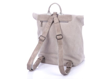 Plecak miejski elegancki płócienny A4 jasny szary Jennifer Jones - obrazek 3