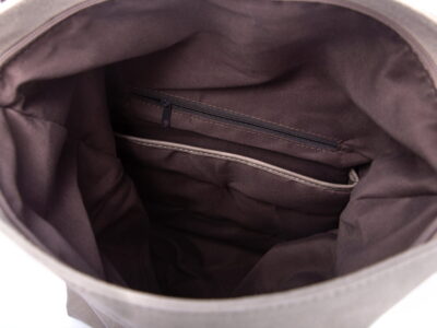 Plecak miejski elegancki płócienny A4 jasny szary Jennifer Jones - obrazek 10