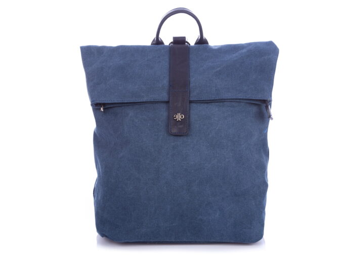 IMG_0149 Plecak miejski elegancki płócienny A4 niebieski Jennifer Jones