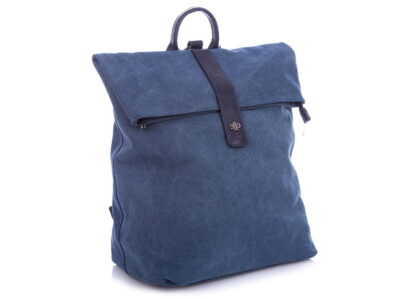 Plecak miejski elegancki płócienny A4 niebieski Jennifer Jones - obrazek 2