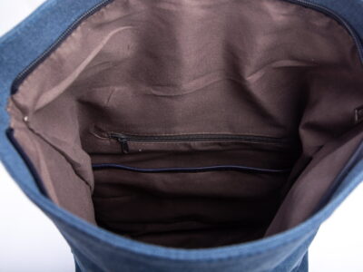 Plecak miejski elegancki płócienny A4 niebieski Jennifer Jones - obrazek 9