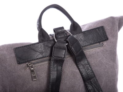 Plecak miejski elegancki płócienny A4 szary Jennifer Jones - obrazek 6