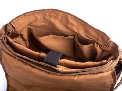 Duża płócienna torba męska A4 brązowa Vintage Zagatto - obrazek 7