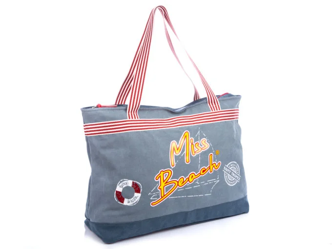 Torba plażowa duża w kolorze jeansowym Miss Beach