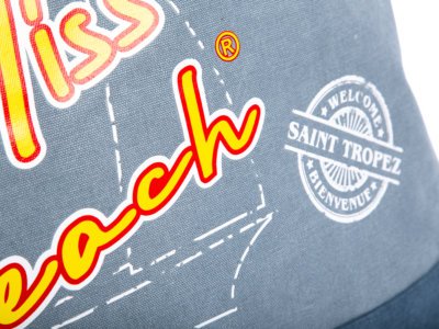 Torba plażowa duża w kolorze jeansowym Miss Beach - obrazek 6