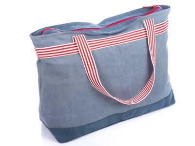 Torba plażowa duża w kolorze jeansowym Miss Beach - obrazek 4