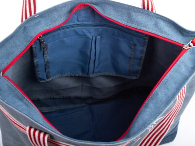 Torba plażowa duża w kolorze jeansowym Miss Beach - obrazek 9