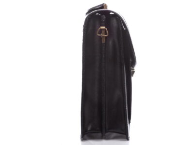 Teczka męska skórzana czarna z półokrągłą klapą Gregorio - obrazek 4