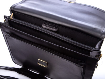 Teczka męska skórzana czarna z półokrągłą klapą Gregorio - obrazek 8