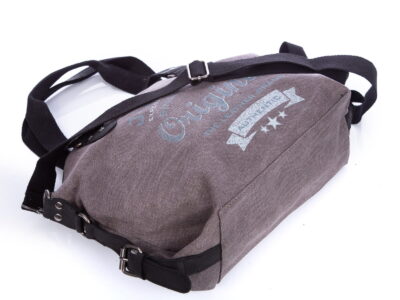 Torba damska średniej wielkości canvas + skóra naturalna, J Jones szara - obrazek 9