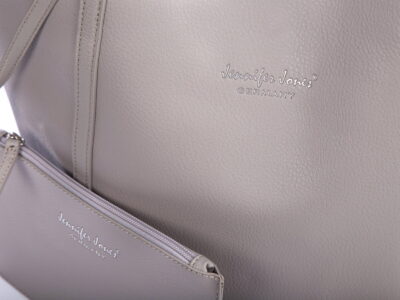 Jasnoszara shopperka A4 z saszetką Jennifer Jones - obrazek 2