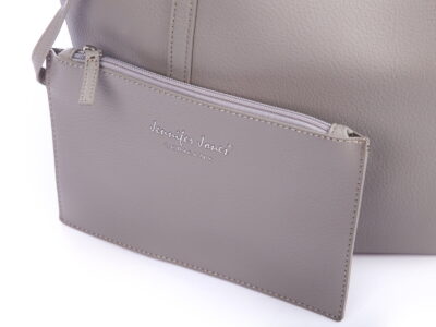 Jasnoszara shopperka A4 z saszetką Jennifer Jones - obrazek 3