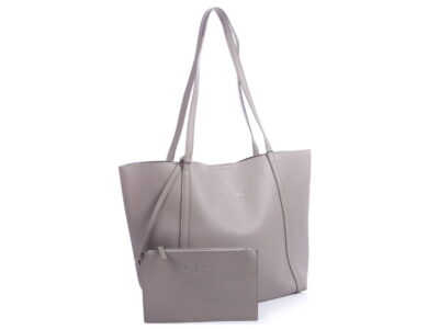 Jasnoszara shopperka A4 z saszetką Jennifer Jones - obrazek 4