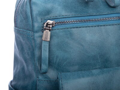 Miejski plecak damski ze skóry ekologicznej niebieski Jennifer Jones - obrazek 3