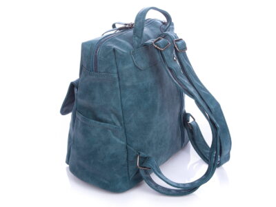 Miejski plecak damski ze skóry ekologicznej niebieski Jennifer Jones - obrazek 6