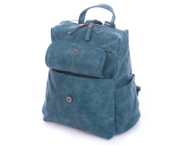 Miejski plecak damski ze skóry ekologicznej niebieski Jennifer Jones - obrazek 8